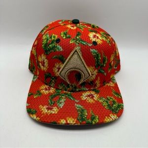 New Era DC Comics Aquaman Floral Snapback Hat Cap 59Fifty Orange Green